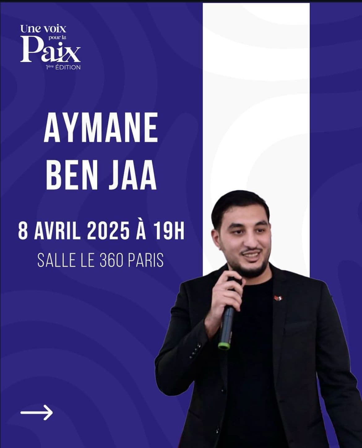 Visuel HCDAF annonçant Aymane Ben Jaa à l'édition Paris